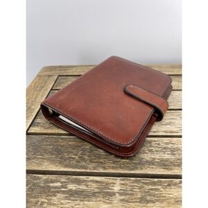 Bosca Leather Organizer Planner Binder Brown Hand Stained Hide USA